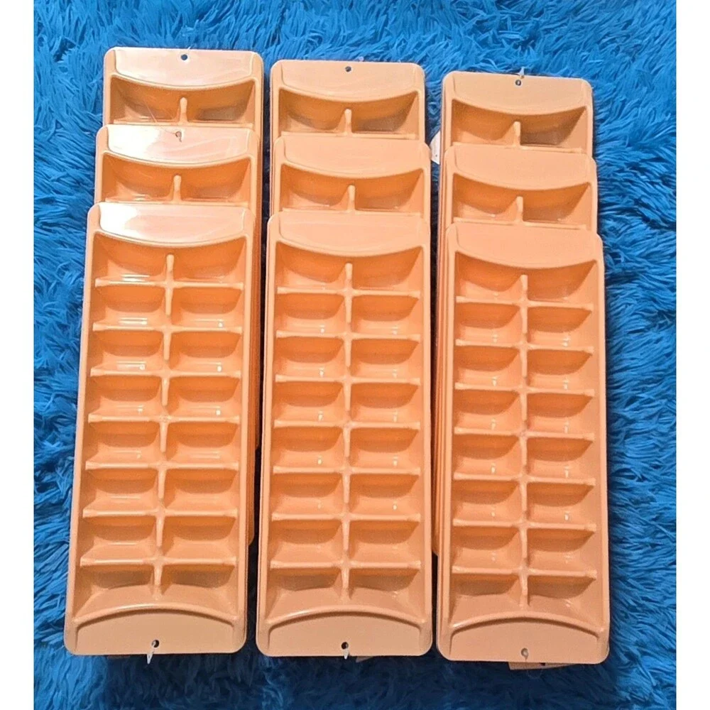 True Living Non Stackable 9pc Lot Bundle Peach Ice Cube Trays *They Do Not Stack